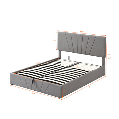 Toss Queen Size Storage Bed w Hydraulic System - Gray