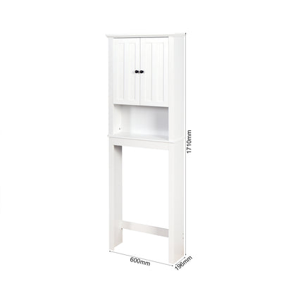 Wooden Space Saver Cabinet over Toilet - White