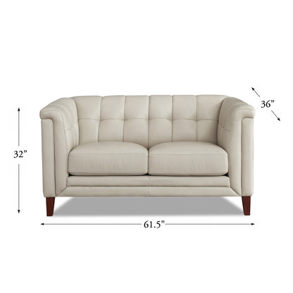 Arvo Leather Loveseat - Beige