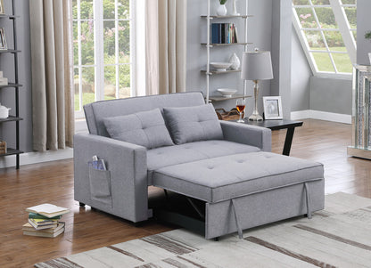 Zoey Linen Convertible Sleeper Loveseat - Light Gray