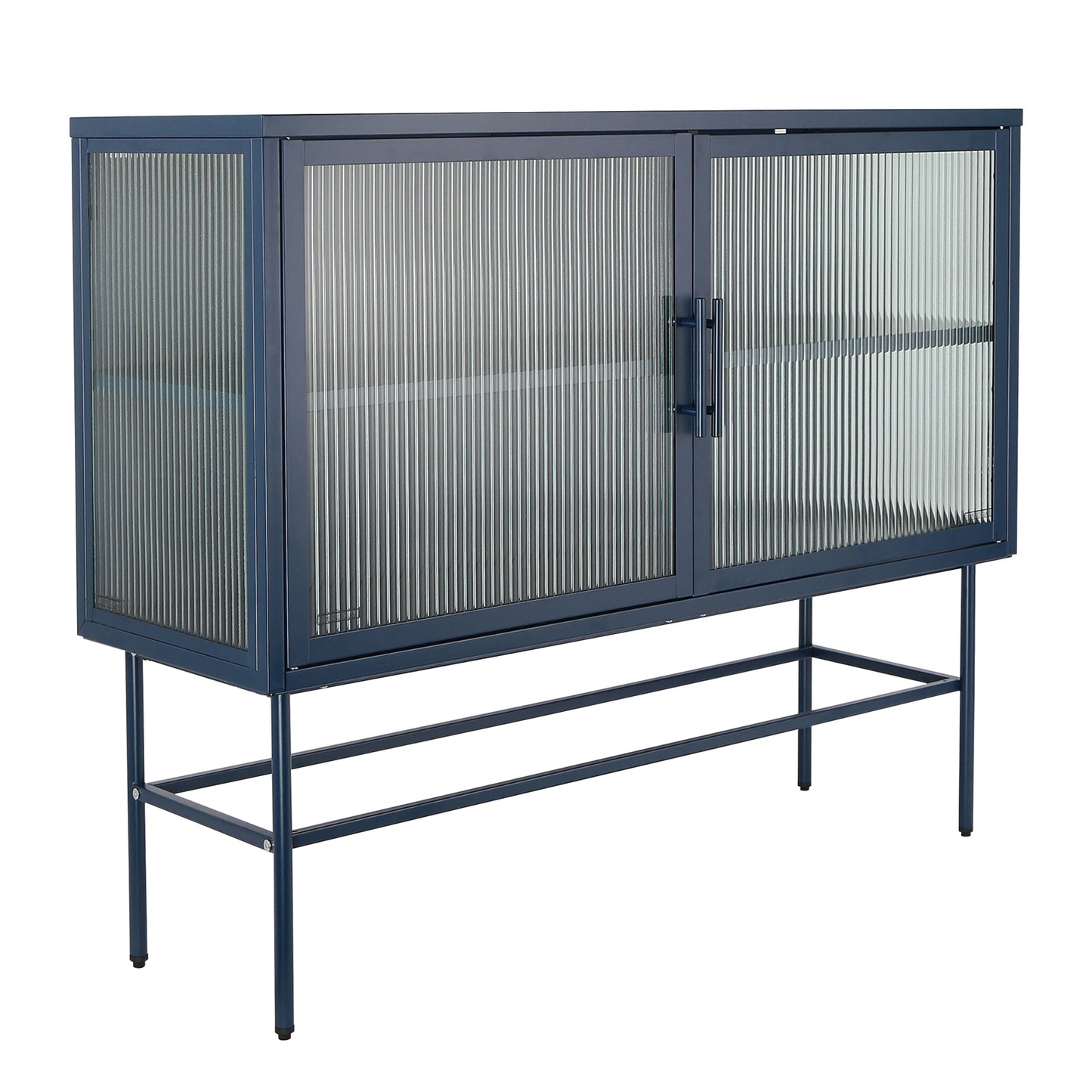 Pratt II Double Door Tempered Glass Sideboard - Blue