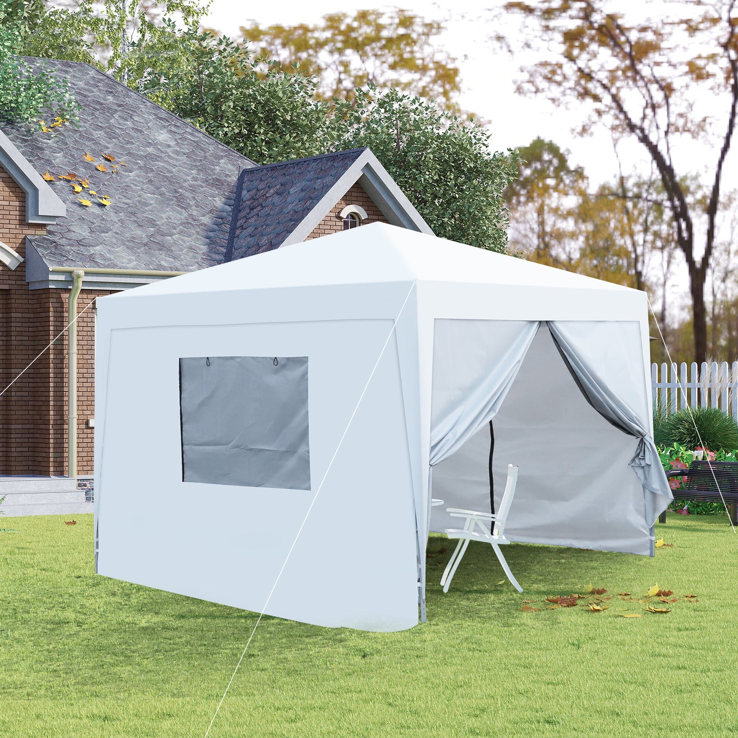 Lucina 10 x 10 ft Pop Up Gazebo Canopy Tent - White