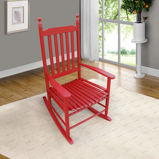 Lupe II Wooden Porch Rocker Chair - Rose Red