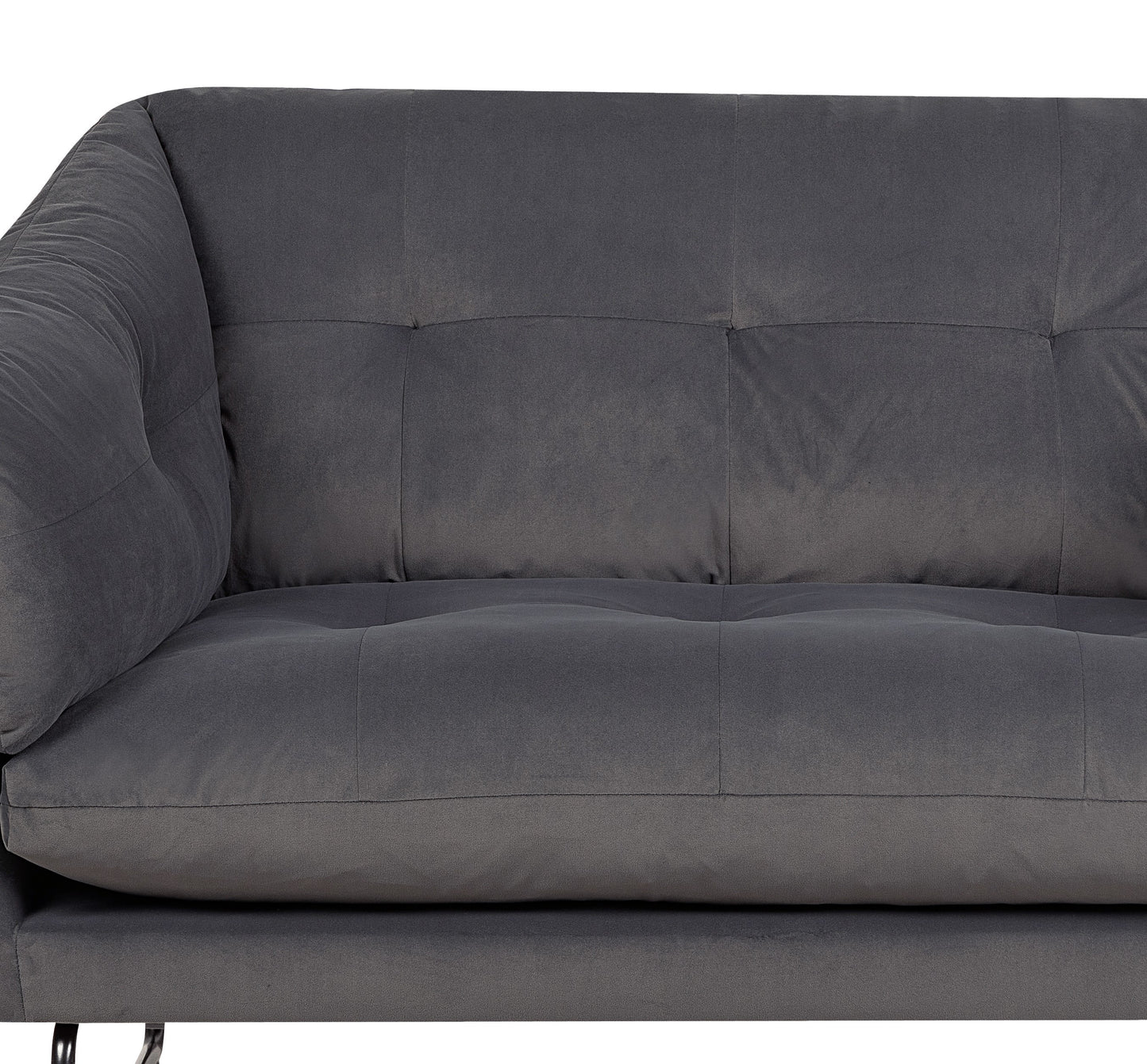 Karla Velvet Contemporary Loveseat - Dark Gray