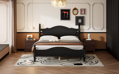 Quarto II Queen Size Wood Platform Bed Frame - Black