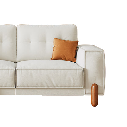 Wise Teddy Fabric Upholstered Loveseat Sofa - White