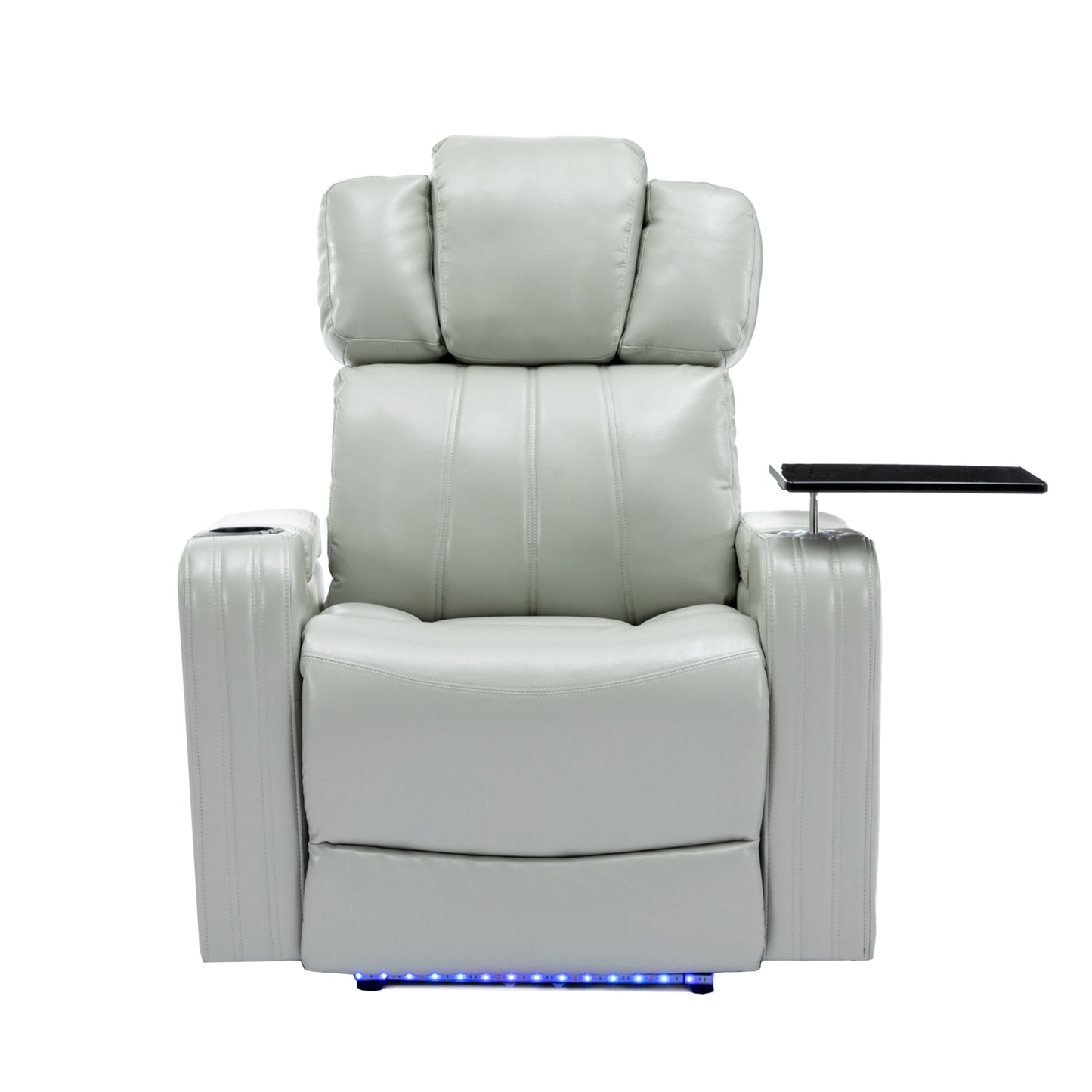 Xavier PU Leather Power Recliner - Gray