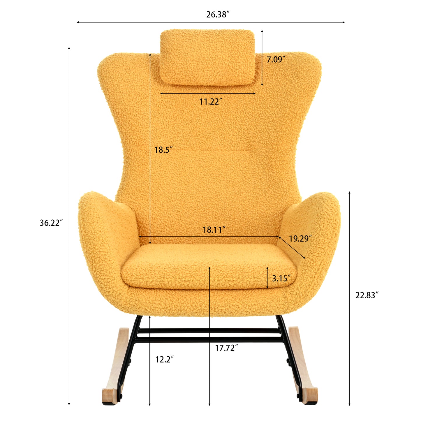 Anton Rocking Chair - Yellow