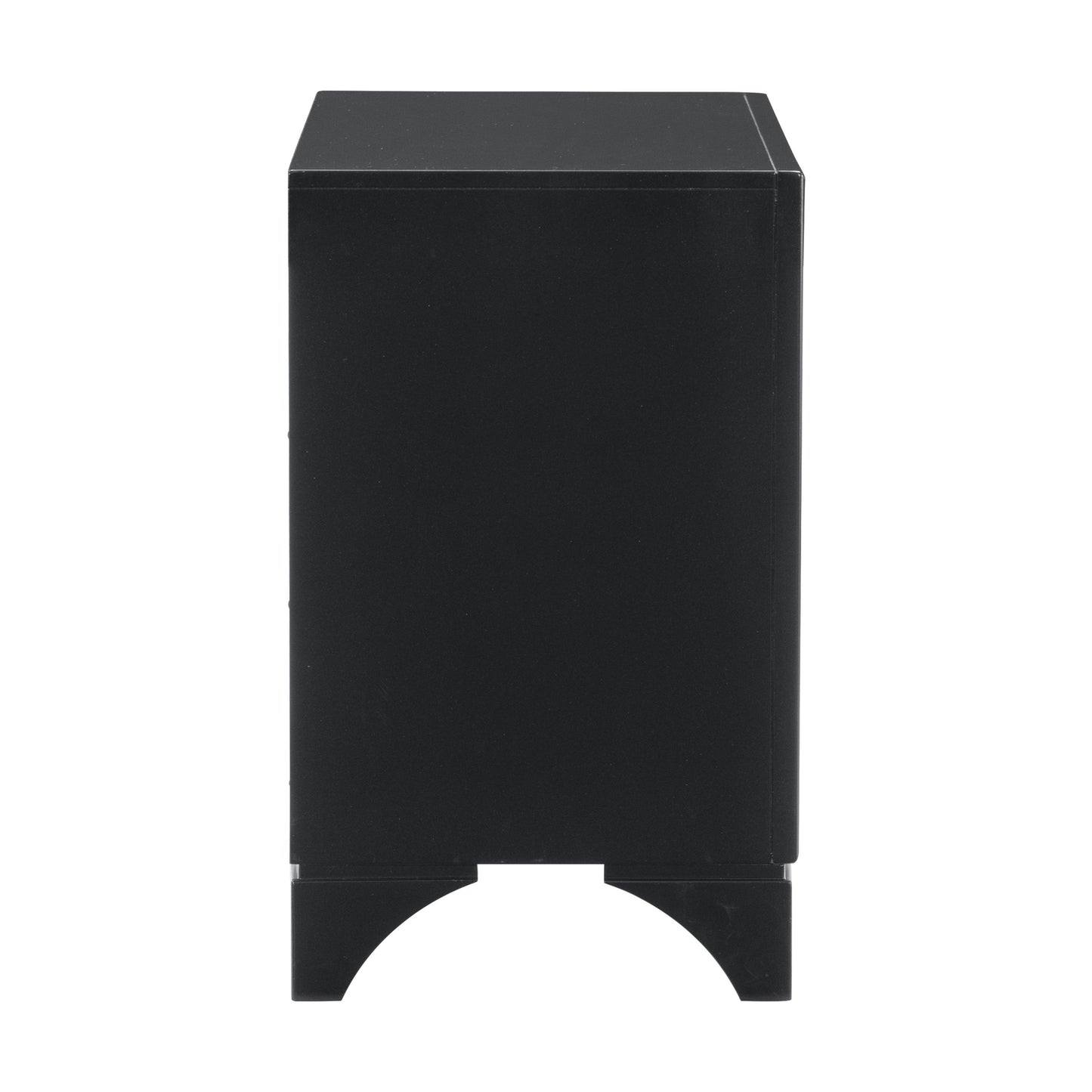 Zirconia Wooden Nightstand Glitter Trim - Black