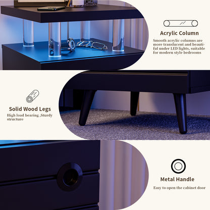 NX LED Nightstand - Black