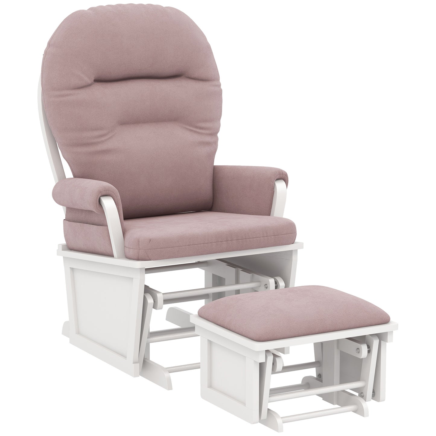 Ewan Nursery Glider Rocking Chair with Ottoman - Pink