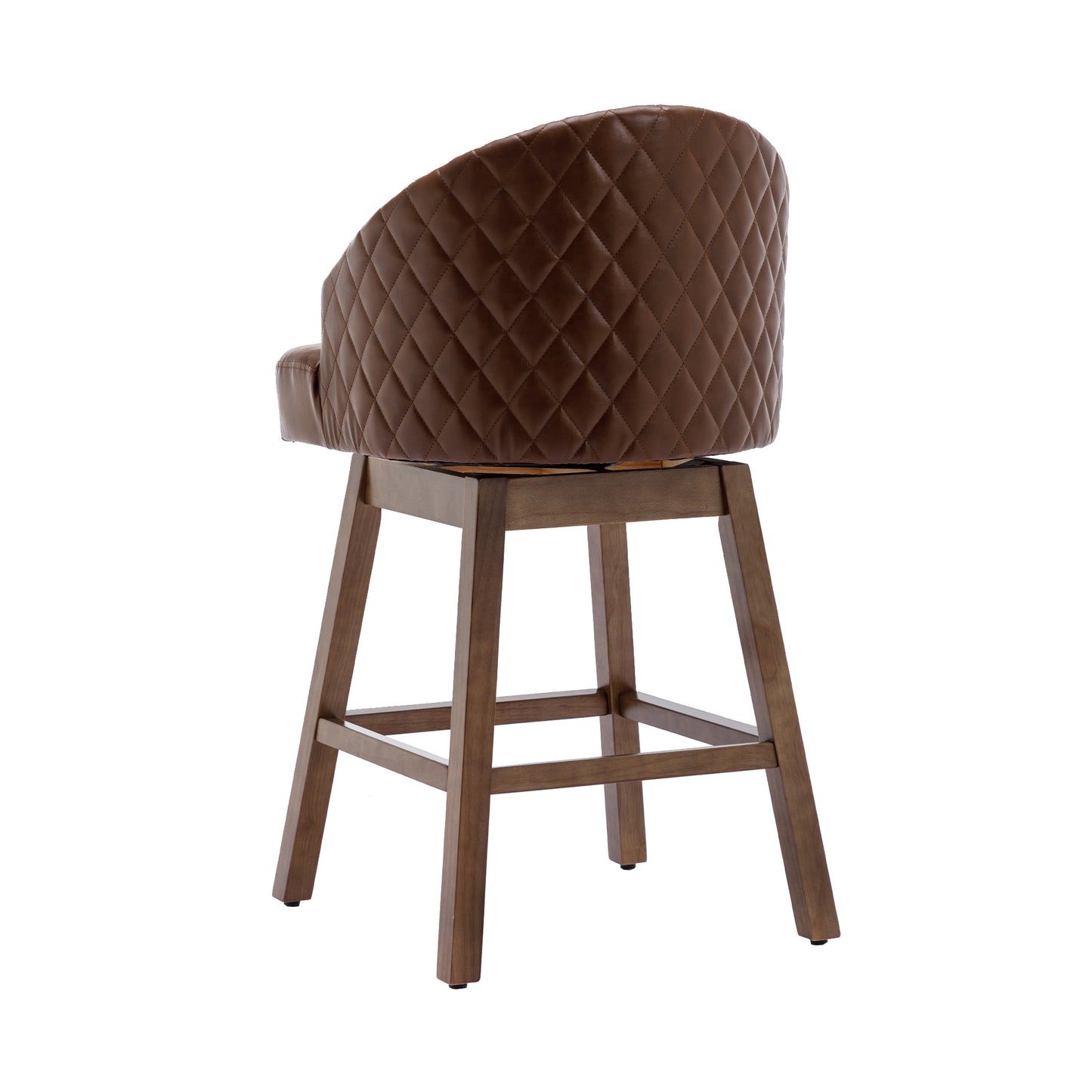 COOLMORE PU Leather Bar Stools - Brown Set of 2