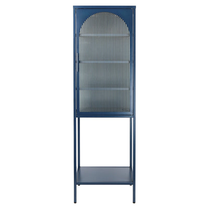 Arched Tempered Glass High Cabinet - Blue