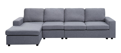 Dunlin Linen Reversible Modular Sectional Sofa Chaise - Light Gray