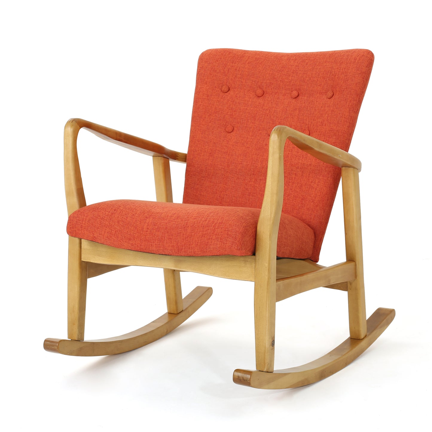 Shania Solid Wood Rocking Chair - Orange