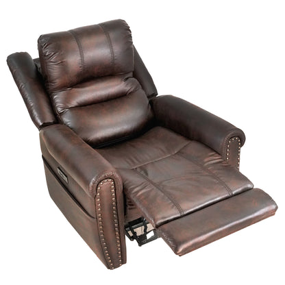 Slora Power Leather Gel Recliner Chair -Brown