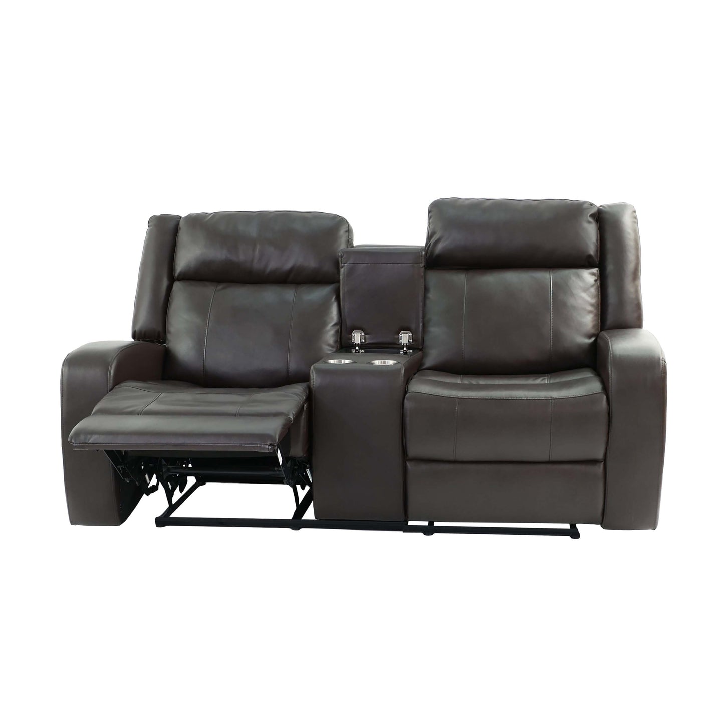 Max Recliner Console Loveseat - Dark Brown