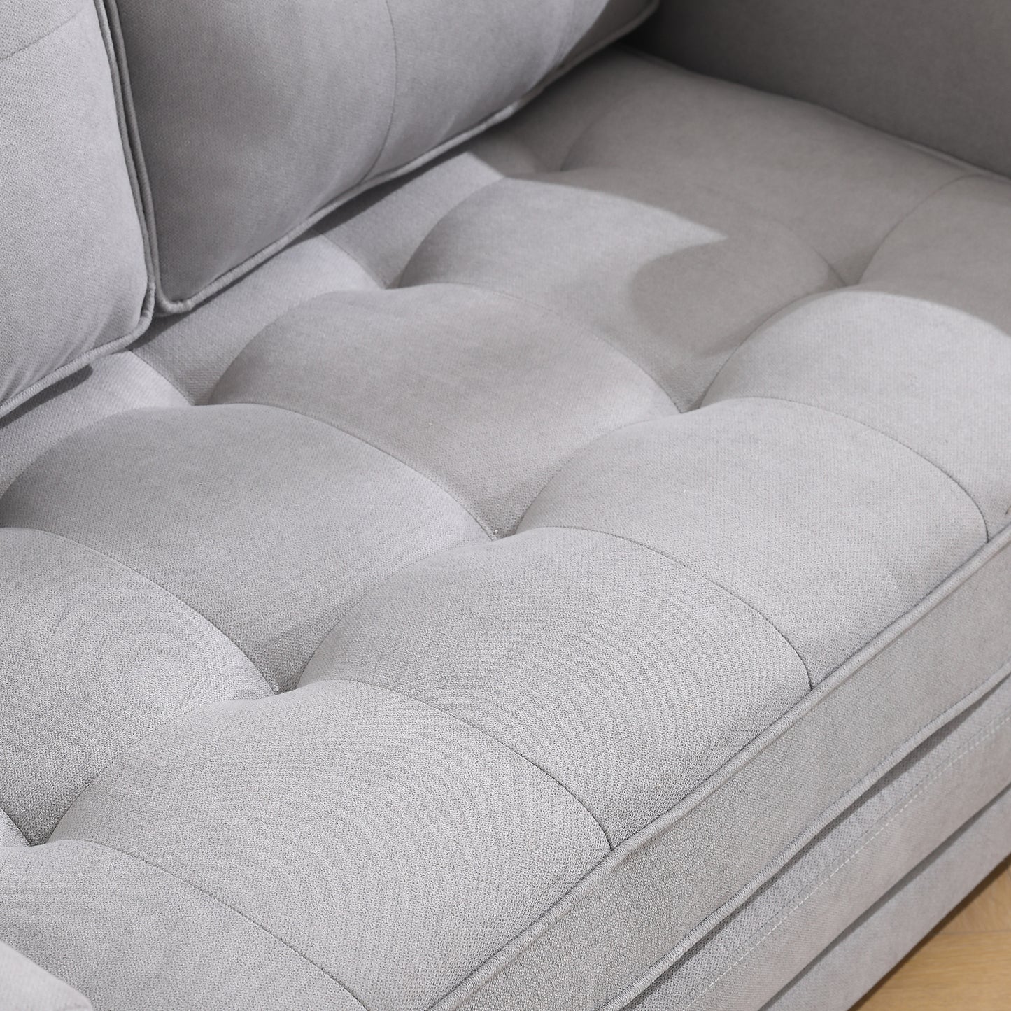 Neo Tufted Loveseat with Pull Out Sleeper - Light Gray