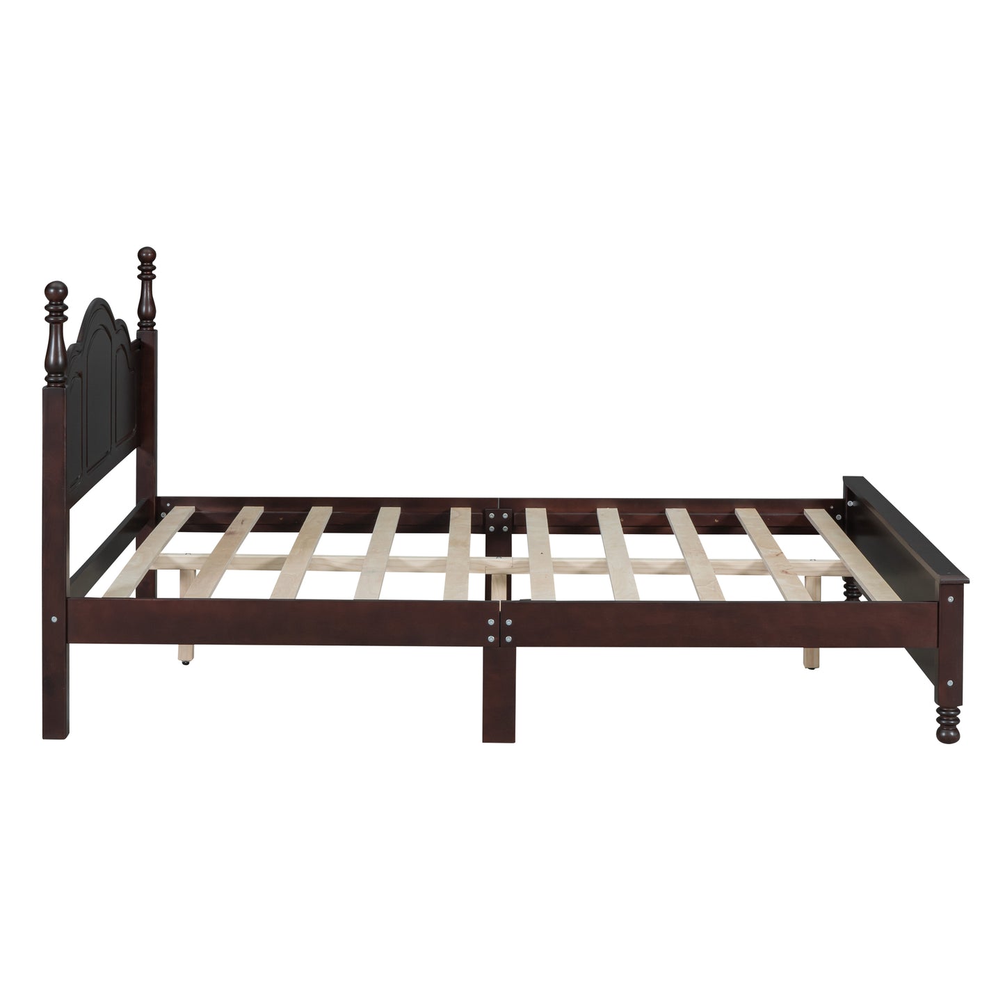 Quarto Queen Size Wood Platform Bed Frame - Dark Walnut