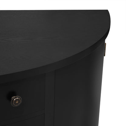 Hobs Curved Design Storage Cabinet - Black