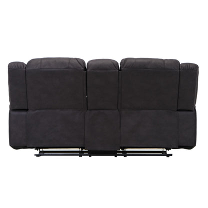 Marshall Black Reclining Console Loveseat