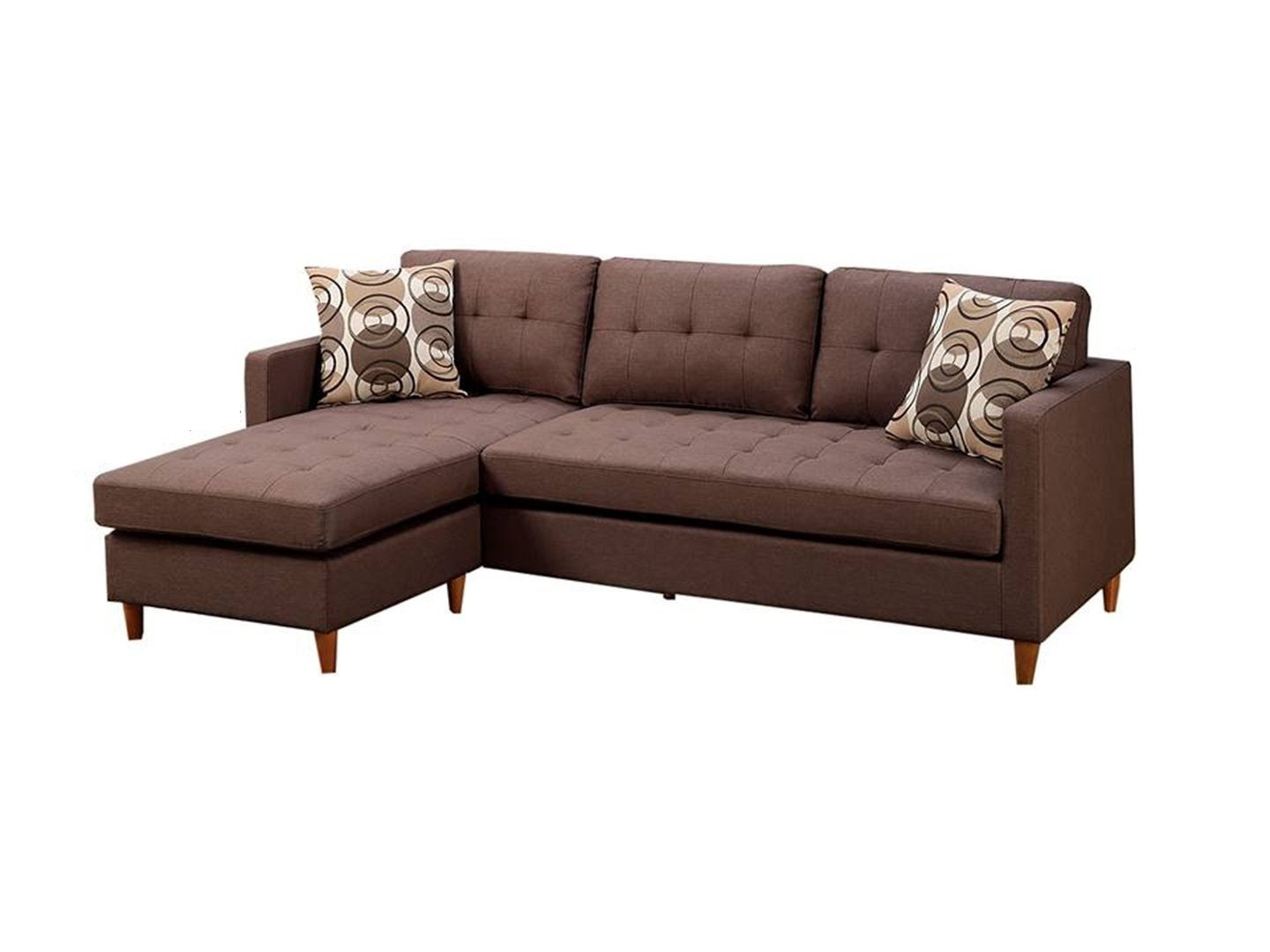 Zara Tufted Back Modular Sectionals Sofa - Chocolate