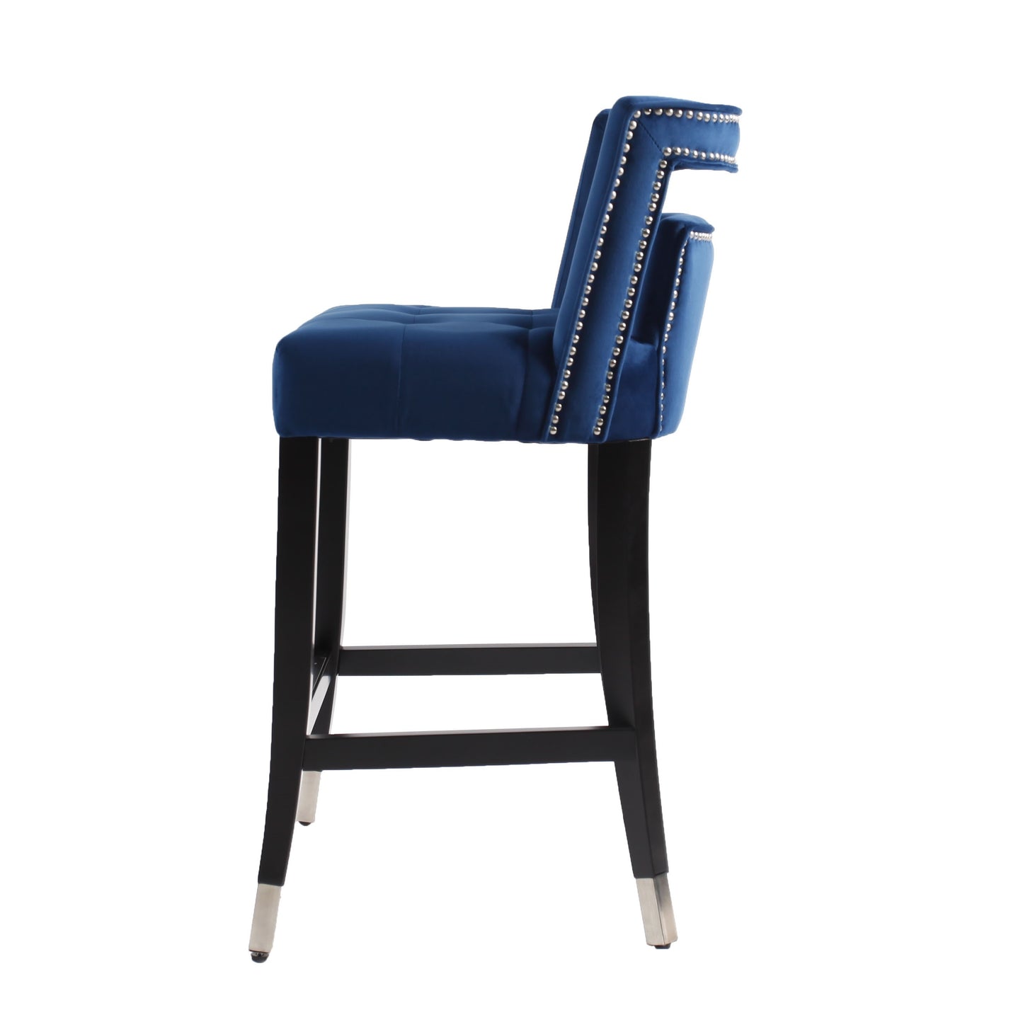 Xavier Suede Velvet Counter Height Stools - Navy Blue Set of 2