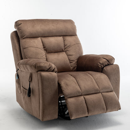 Wilson Power Electric Velvet Reclining Chair - Brown