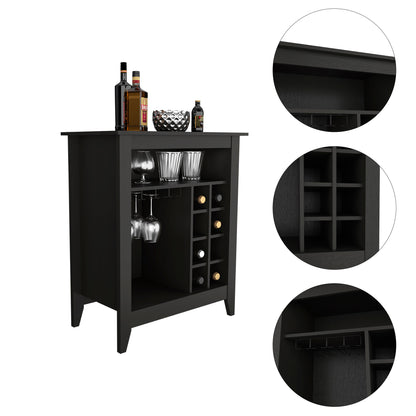 New Canaan 6-Bottle 1-Drawer 1-Shelf Bar Cabinet - Black