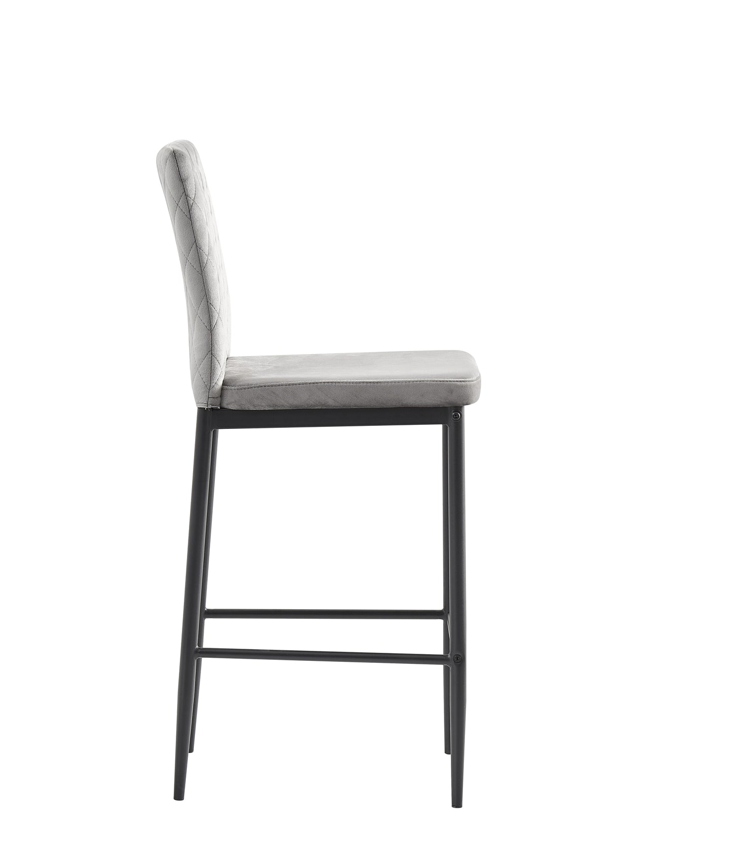 WilliamVelvet Bar Stool - Light Gray Set of 2