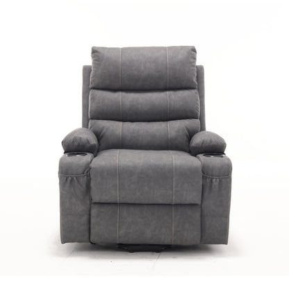 Elias Large Power Lift Recliner Chair with Massage - Gray