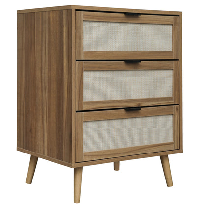 Kooboo 3 Drawer Nightstand End Table - Walnut