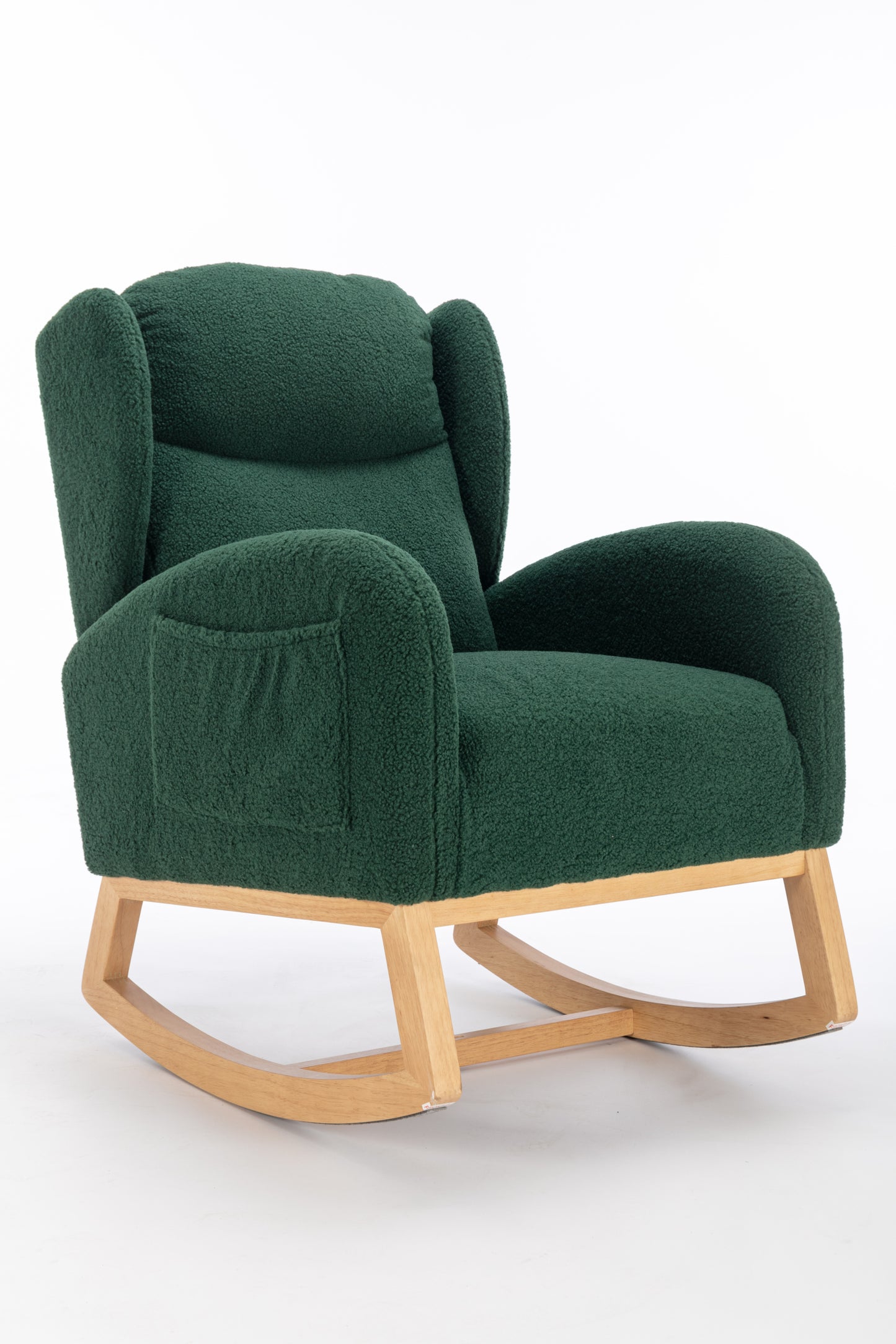 Nadia Teddy Fabric Rocking Chair - Green