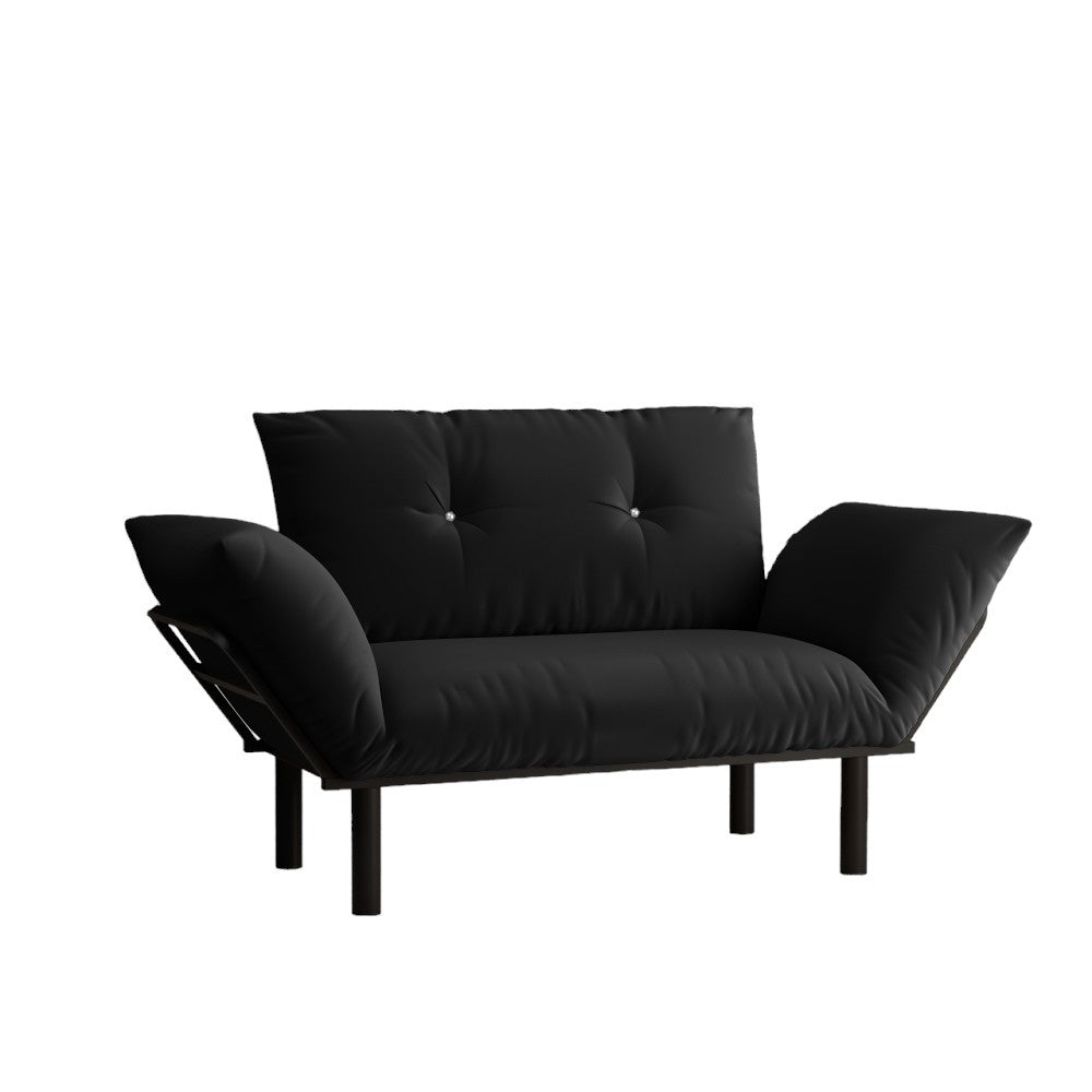 Ada Futon Loveseat - Black