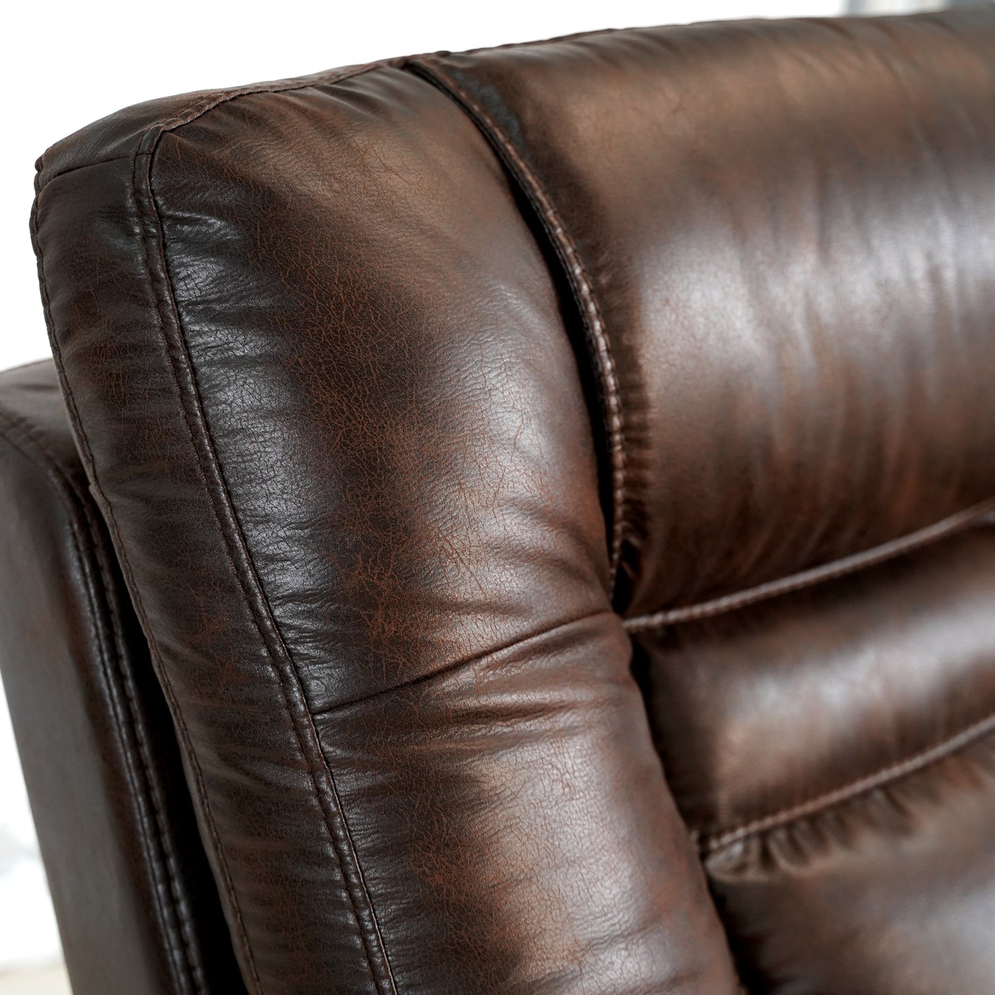 Leather Gel Zero Gravity  Power Recliner -  Brown