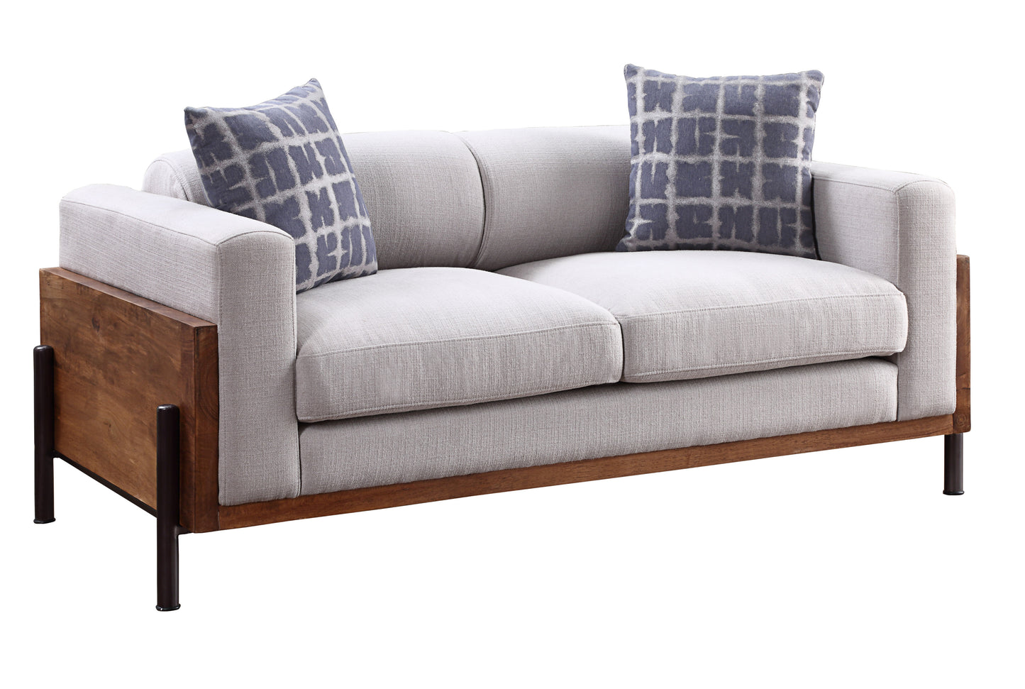 Pelton Fabric Loveseat w/Pillows - Walnut