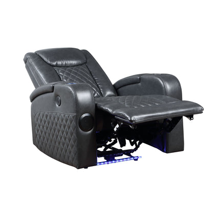 Merritt Power Recliner with Bluetooth - Dark Gray