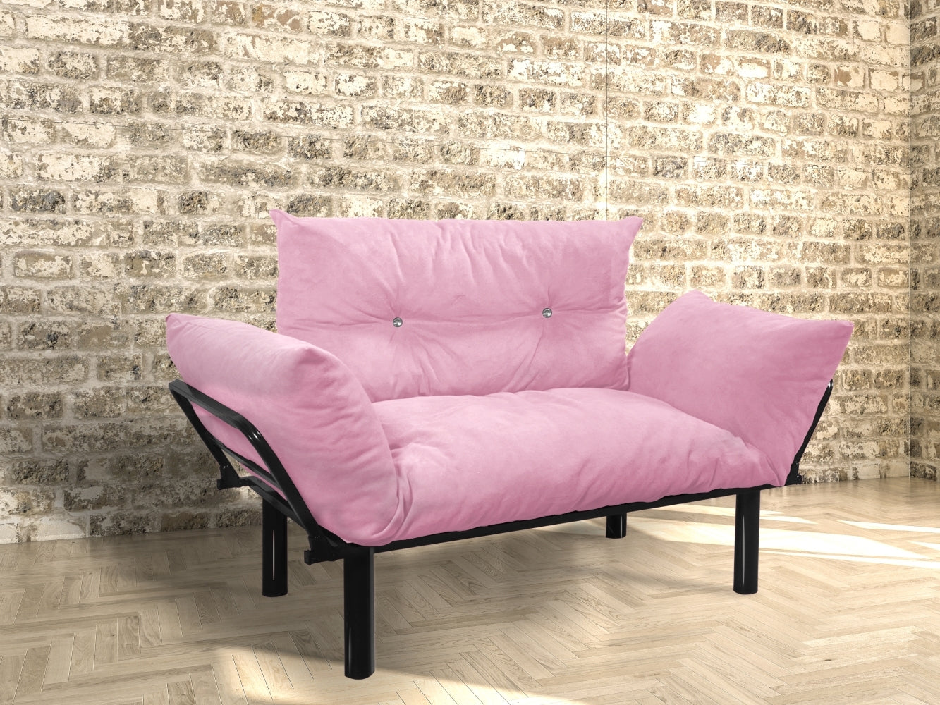 Ada Futon Loveseat - Pink