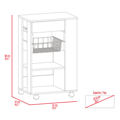 Prospect 5-Shelf 1-Drawer Kitchen Cart - Black