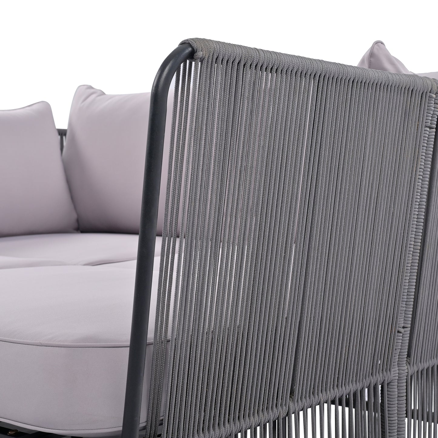 Freeda 2 Pc Outdoor Sunbed and Coffee Table Set - Gray