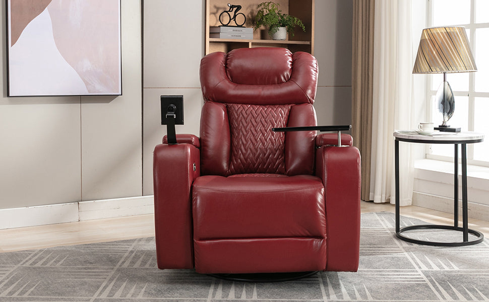 Comfort Max 270 Degree Swivel Power Recliner - Red