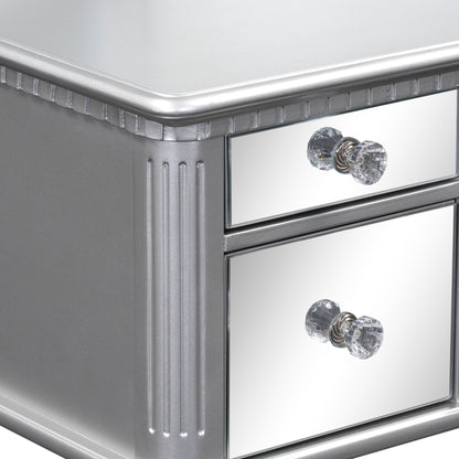 Hannah Makeup Vanity Set for Bedroom - Silver