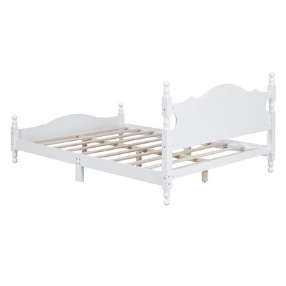 Quarto II Queen Size Wood Platform Bed Frame - White