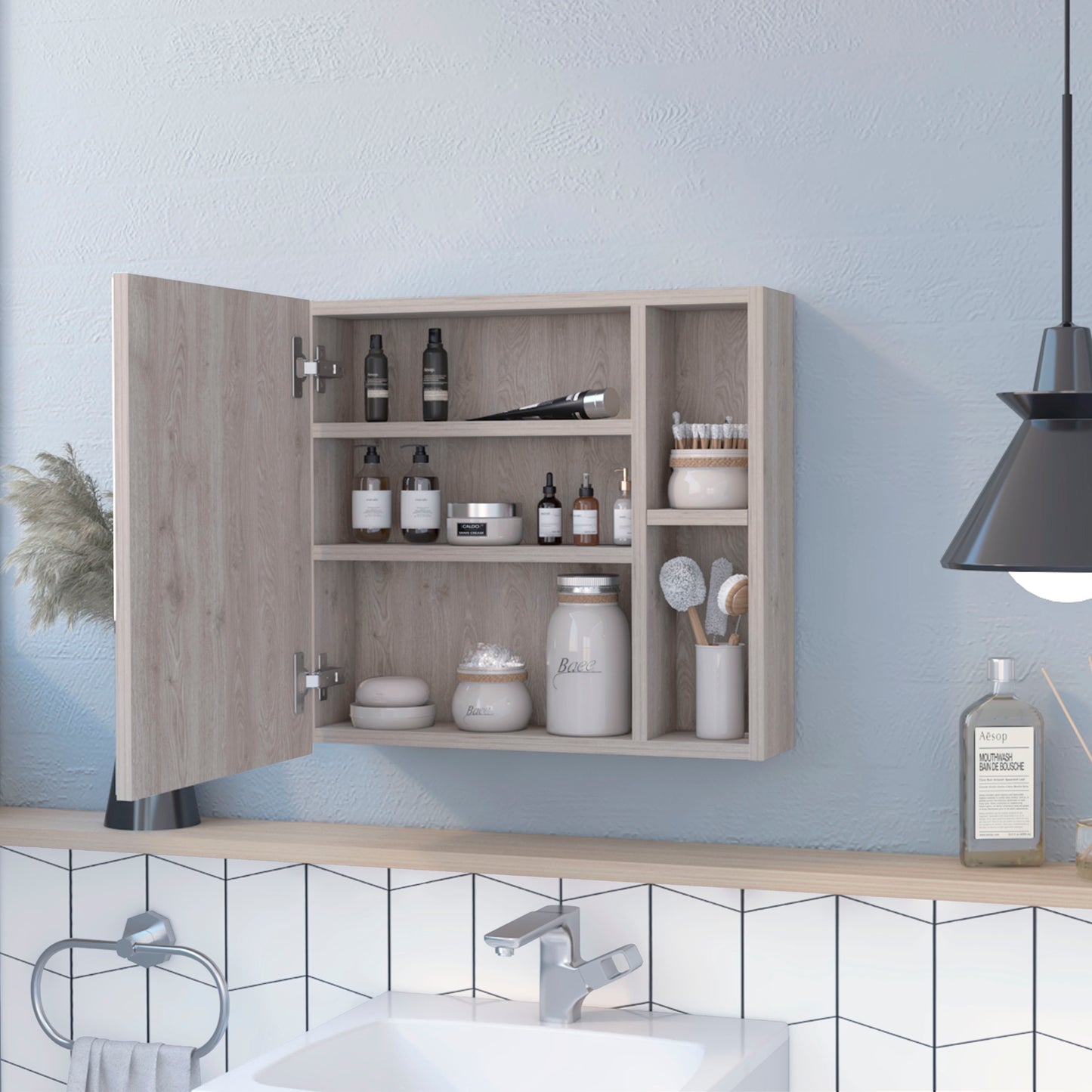 Oman Medicine Cabinet - Light Gray