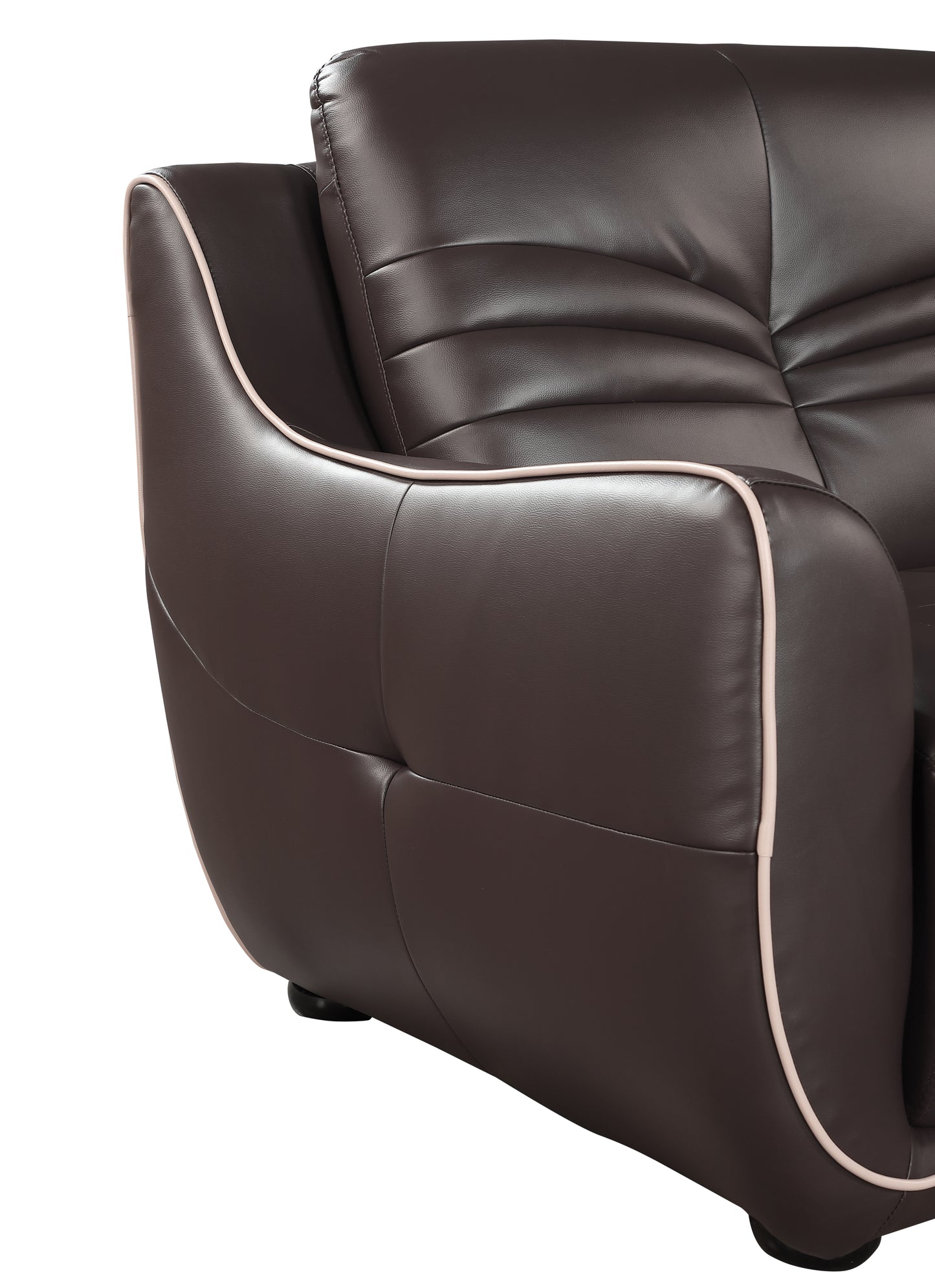 Nova Genuine Leather Loveseat - Brown