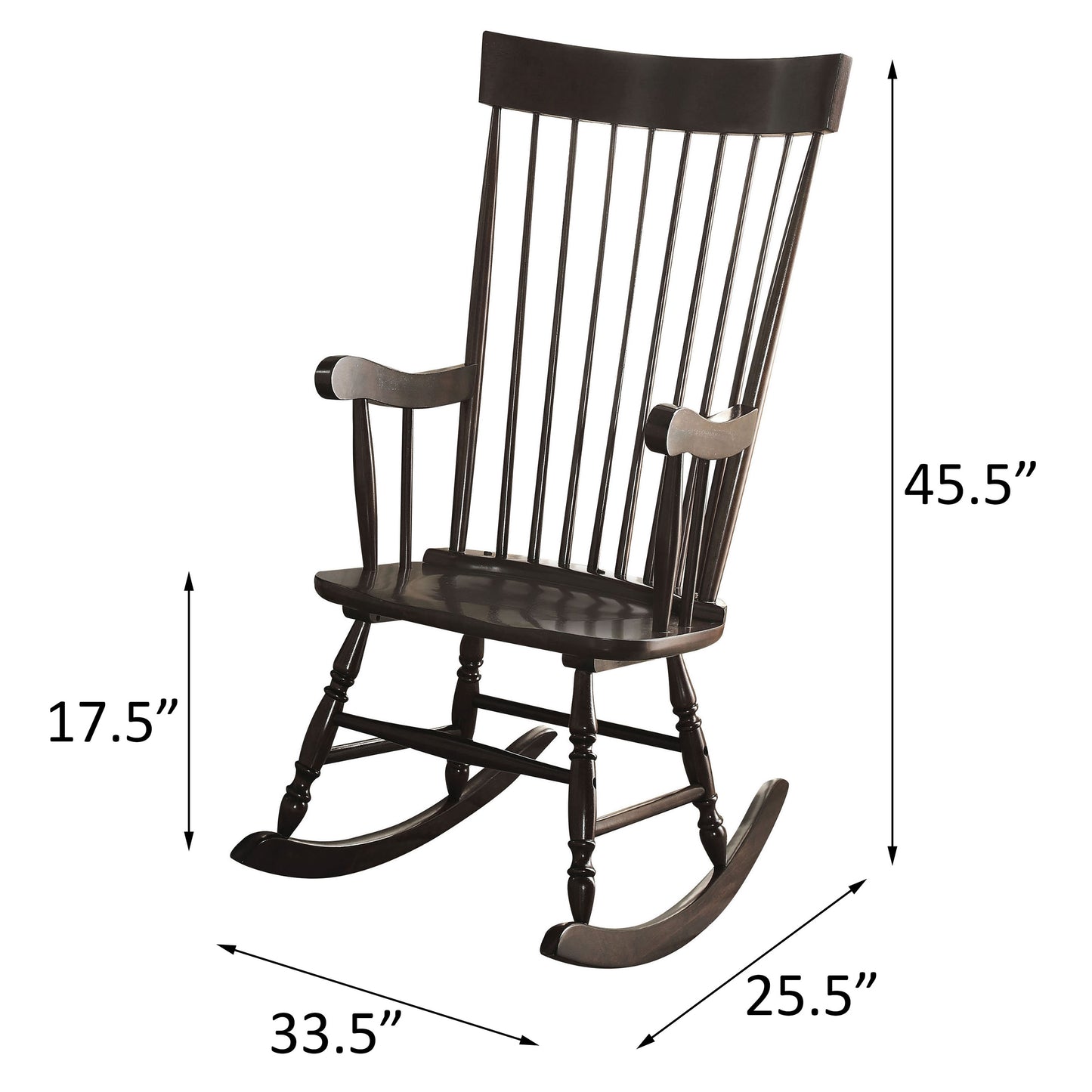 Anya Rocking Chair with Armrest - Black