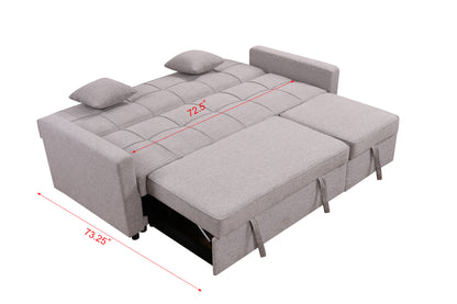 Tena Upholstered Sofa Bed W/Pull Out Bed  - Light Gray