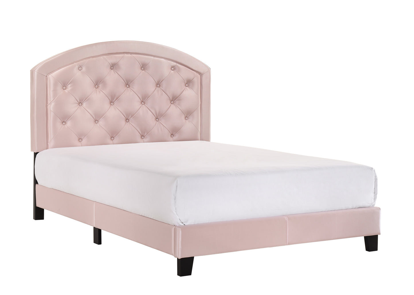 Deno Full Size Bed with Adjustable Headboard - Pink