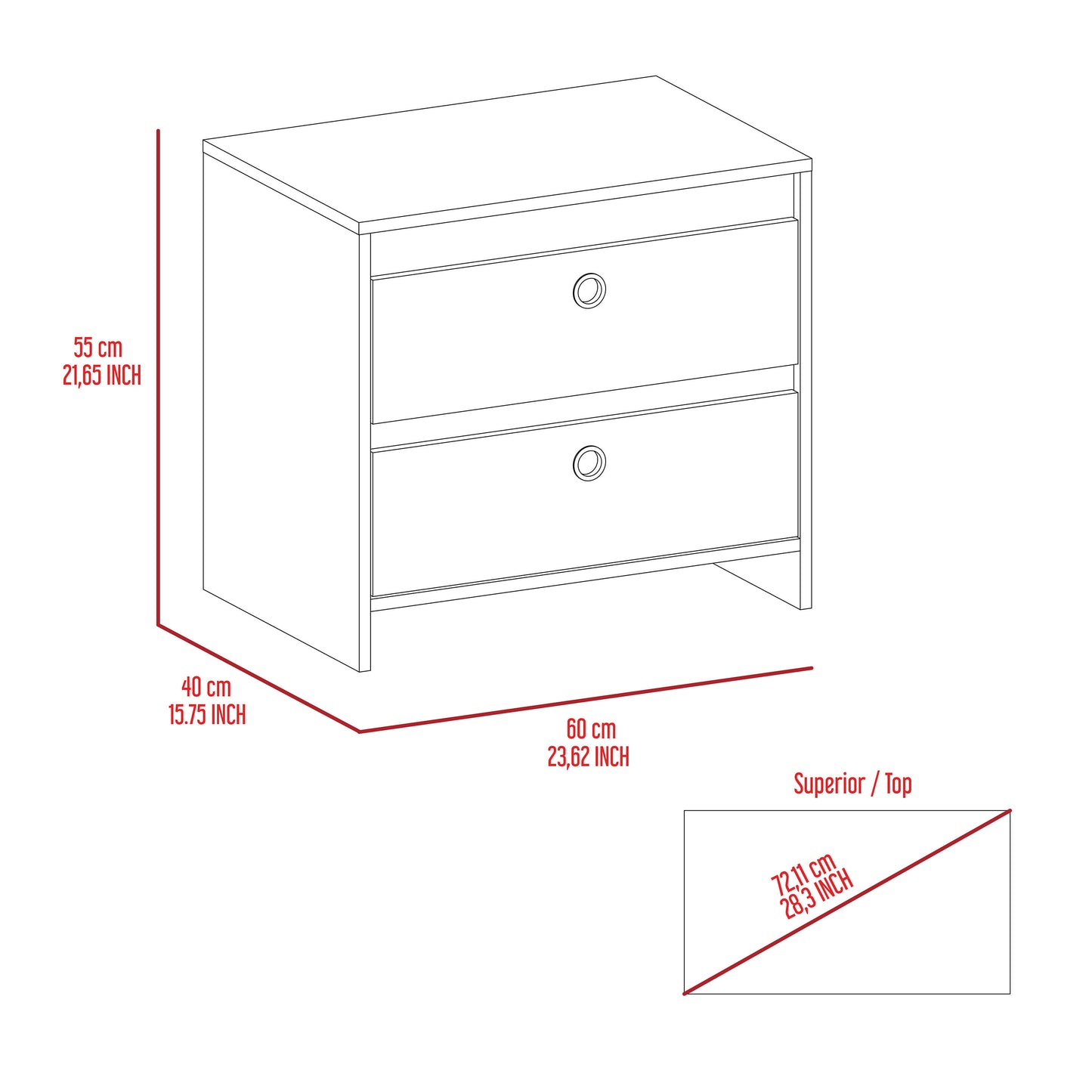 Idaly Nightstand - White