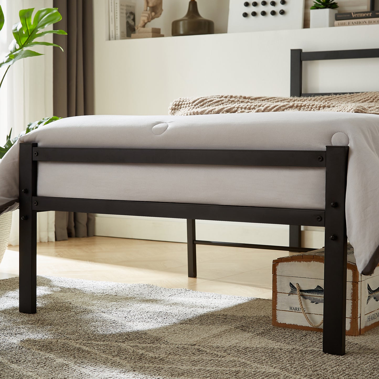 Indori Twin Size Platform Bed Frame - Black